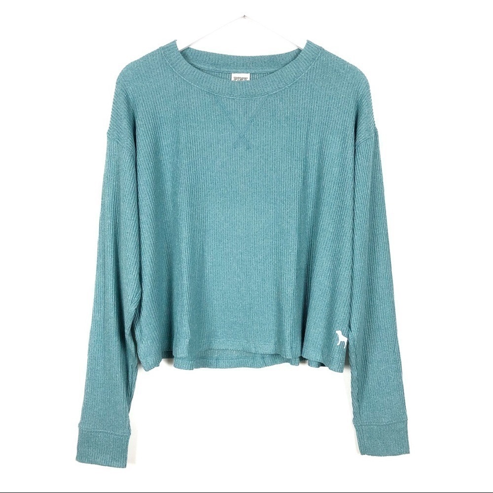 PINK VICTORIA’S SECRET LONG SLEEVE CREWNECK TOP LARGE
